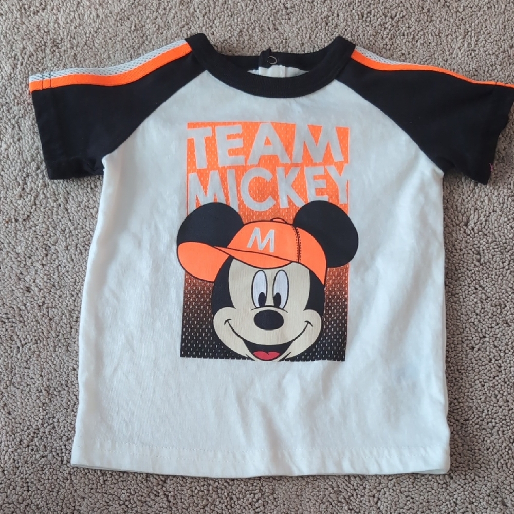 Disney Mickey Mouse Raglan Tee Black and White